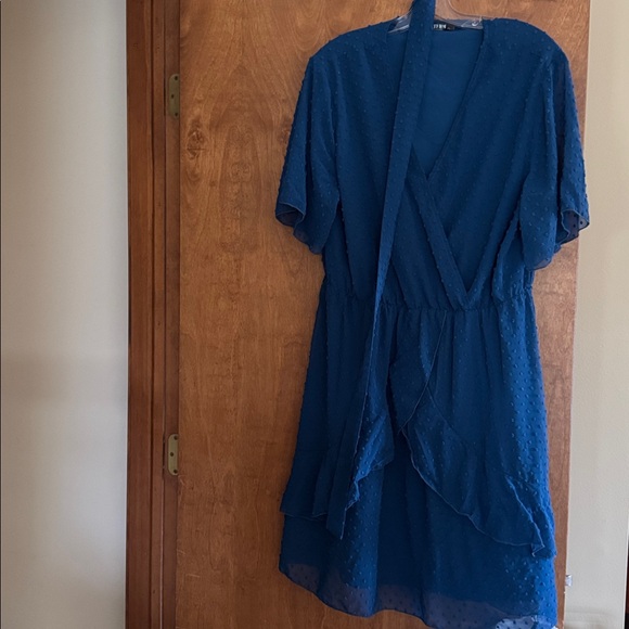 BTFBM Dresses & Skirts - Teal Faux Wrap Dress XXL